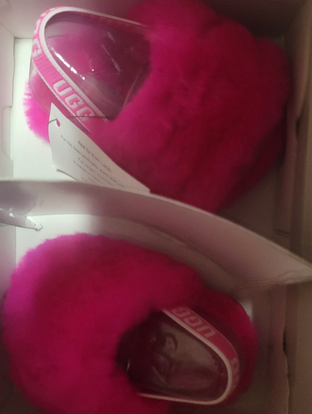 UGG Pink Fluff Slide Baby Sandal